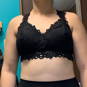 NWOT Aerie Women's Black Racerback Bralette XL